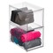 mDesign Stackable Closet Storage Bin Box with Pull-Out Drawer - Clear